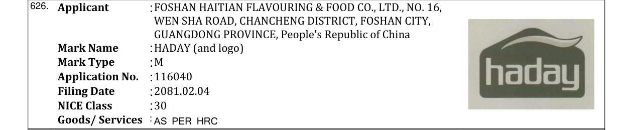 Original bulletin entry for HADAY (and logo)