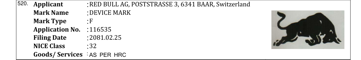 Original bulletin entry for DEVICE MARK