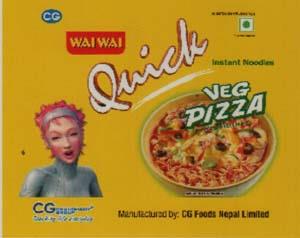 WAI WAI QUICK VEG PIZZA (and logo) trademark logo
