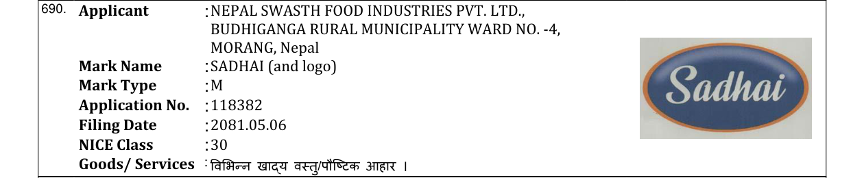 Original bulletin entry for SADHAI (and logo)