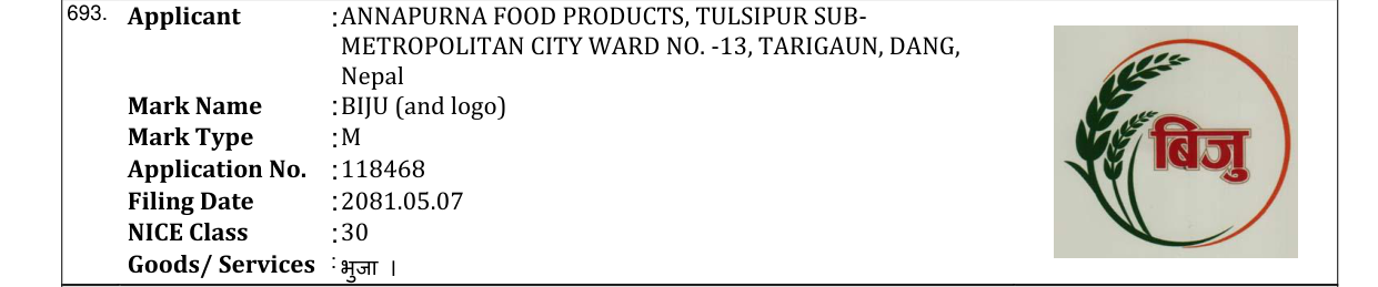 Original bulletin entry for BIJU (and logo)