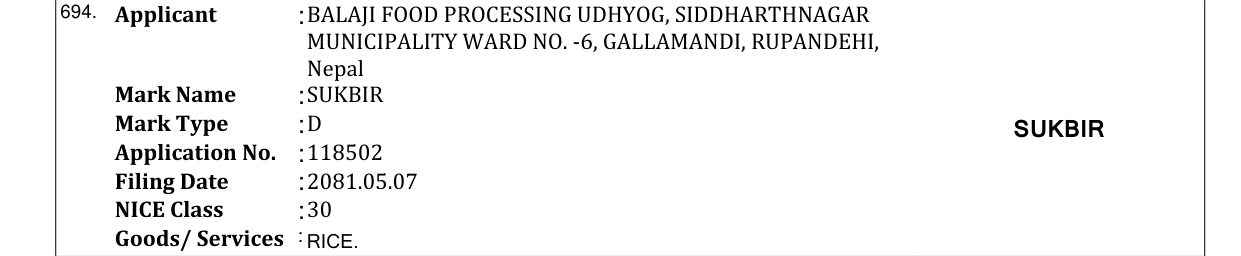 Original bulletin entry for SUKBIR