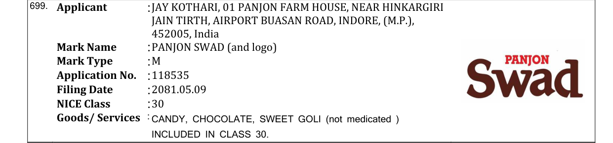Original bulletin entry for PANJON SWAD (and logo)