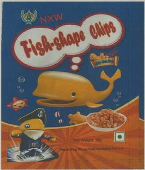 NXW FISH-SHAPE CHIPS (and logo) trademark logo