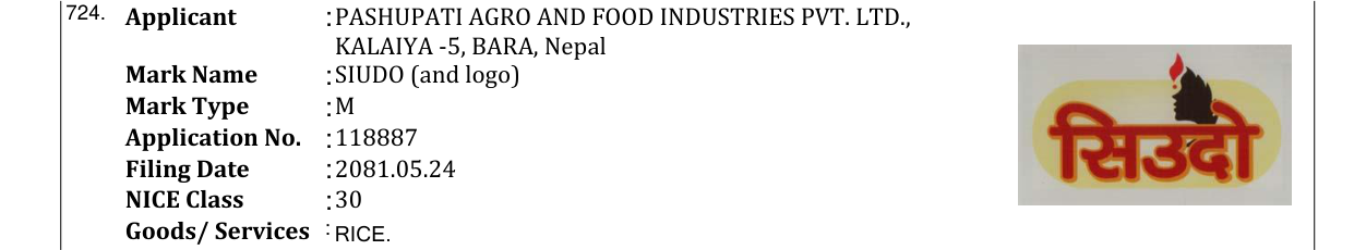 Original bulletin entry for SIUDO (and logo)