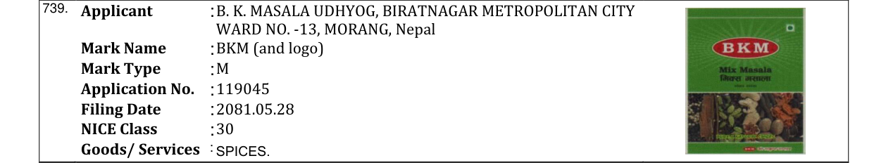 Original bulletin entry for BKM (and logo)