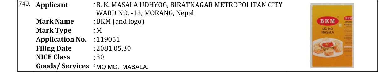 Original bulletin entry for BKM (and logo)