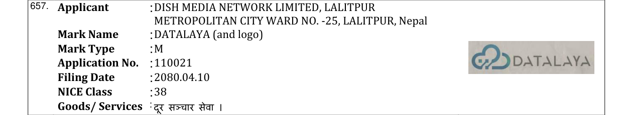 Original bulletin entry for DATALAYA (and logo)