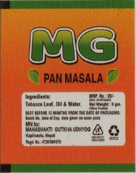 MG PAN MASALA (and logo) trademark logo