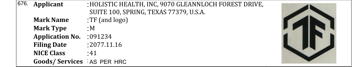 Original bulletin entry for TF (and logo)