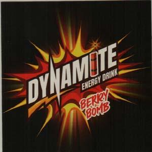 DYNAMITE ENERGY DRINK BERRY BOMB (and logo) trademark logo