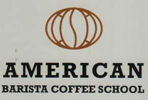 AMERICAN BARISTA COFFEE SCHOOL (and logo) trademark logo