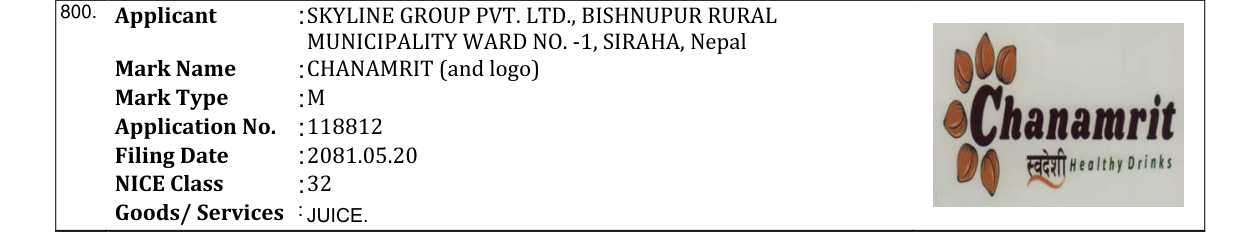 Original bulletin entry for CHANAMRIT (and logo)