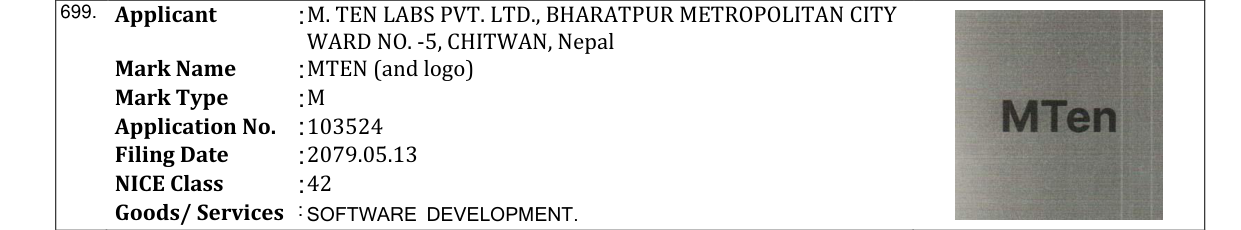 Original bulletin entry for MTEN (and logo)
