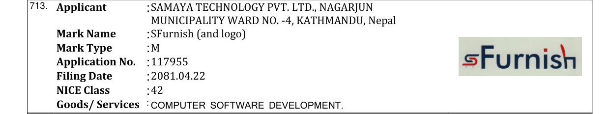 Original bulletin entry for SFurnish (and logo)