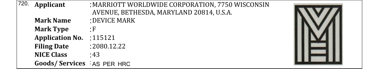 Original bulletin entry for DEVICE MARK