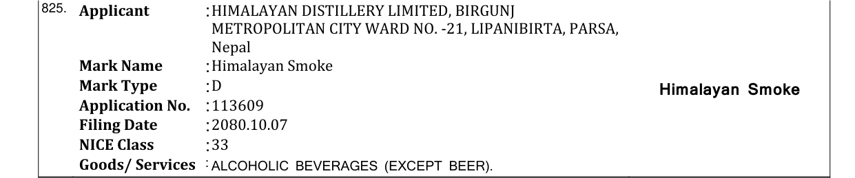 Original bulletin entry for Himalayan Smoke