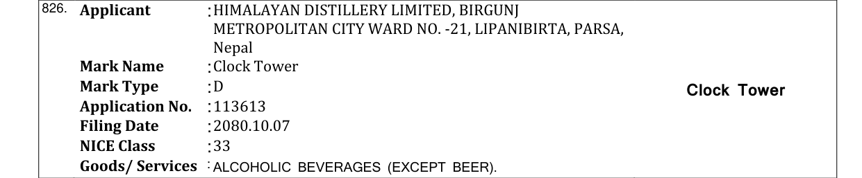 Original bulletin entry for Clock Tower