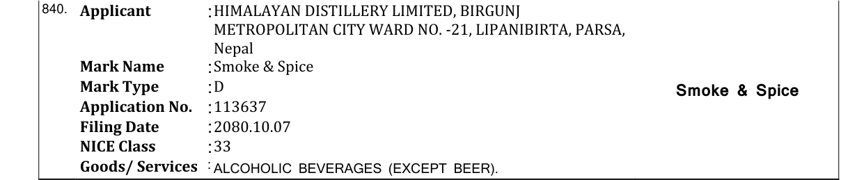 Original bulletin entry for Smoke & Spice