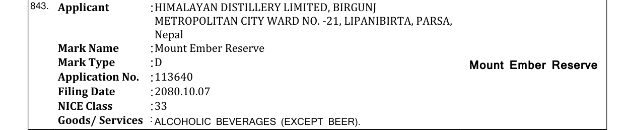Original bulletin entry for Mount Ember Reserve