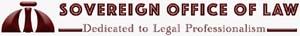 SOVEREIGN OFFICE OF LAW (and logo) trademark logo