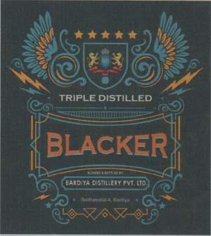 BLACKER TRIPLE DISTILLED (and logo) trademark logo