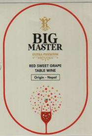 BIG MASTER ULTRA PREMIUM RED SWEET GRAPE TABLE WINE (and logo) trademark logo