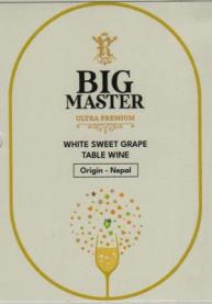 BIG MASTER ULTRA PREMIUM WHITE SWEET GRAPE TABLE WINE (and logo) trademark logo