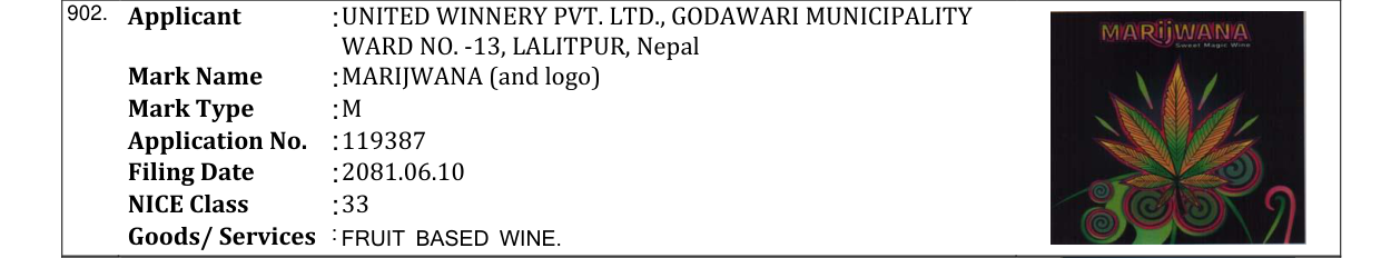 Original bulletin entry for MARIJWANA (and logo)