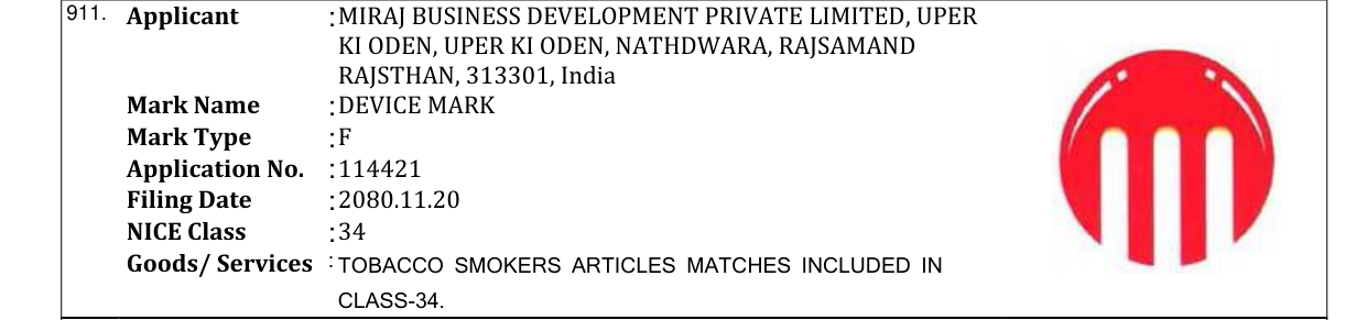 Original bulletin entry for DEVICE MARK