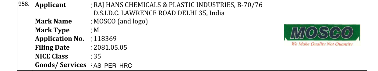 Original bulletin entry for MOSCO (and logo)