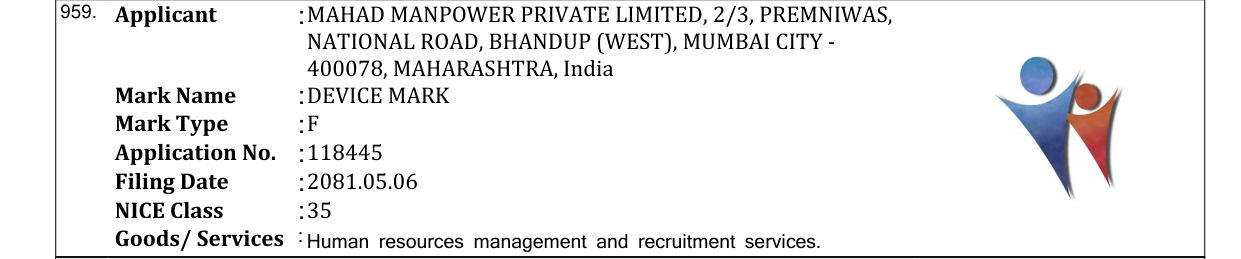 Original bulletin entry for DEVICE MARK