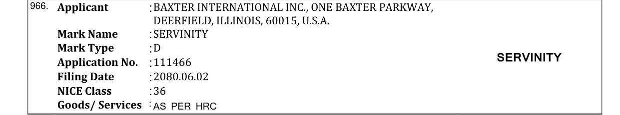 Original bulletin entry for SERVINITY