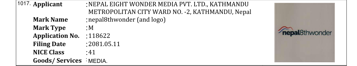 Original bulletin entry for nepal8thwonder (and logo)