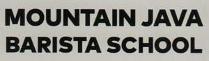 MOUNTAIN JAVA BARISTA SCHOOL (and logo) trademark logo