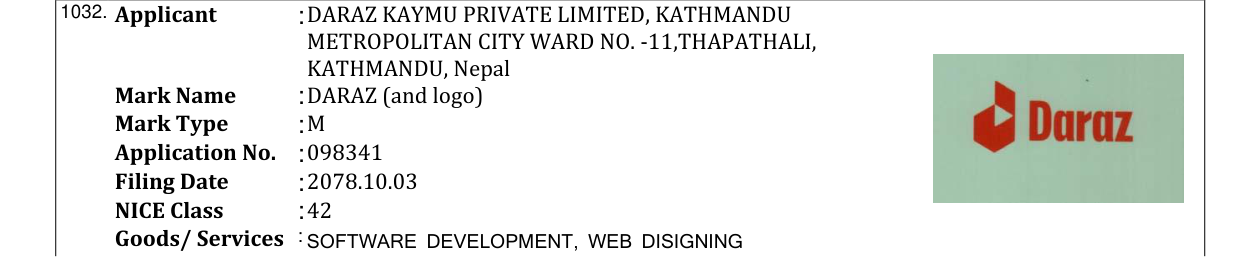 Original bulletin entry for DARAZ (and logo)
