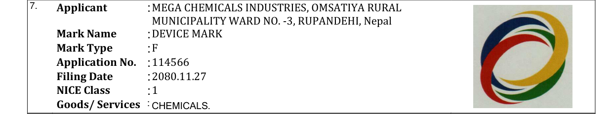 Original bulletin entry for DEVICE MARK