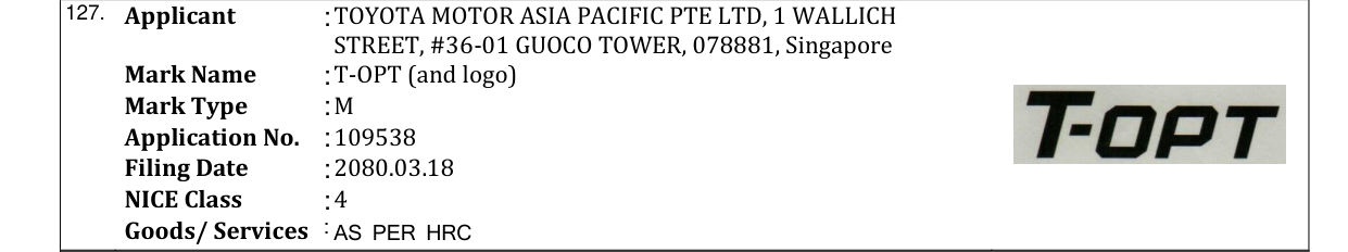 Original bulletin entry for T-OPT (and logo)