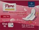 PURE SANITARY PADS PERFECT ANTIBACTERIAL OVERNIGHT (and logo) trademark logo
