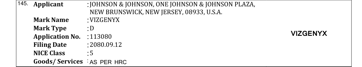 Original bulletin entry for VIZGENYX