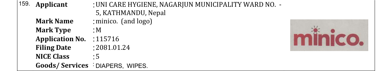 Original bulletin entry for minico. (and logo)