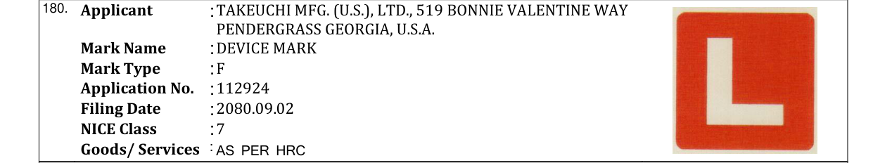 Original bulletin entry for DEVICE MARK