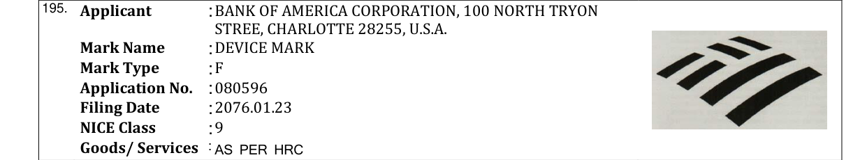 Original bulletin entry for DEVICE MARK