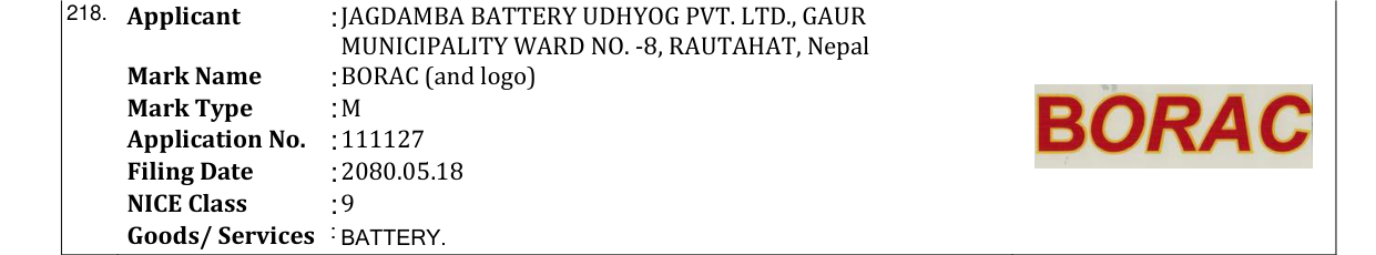 Original bulletin entry for BORAC (and logo)