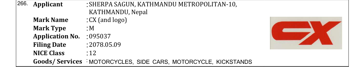 Original bulletin entry for CX (and logo)