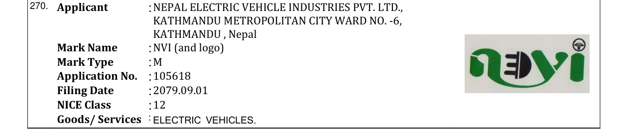 Original bulletin entry for NVI (and logo)