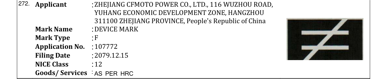 Original bulletin entry for DEVICE MARK
