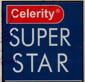 CELERITY SUPER STAR (and logo) trademark logo