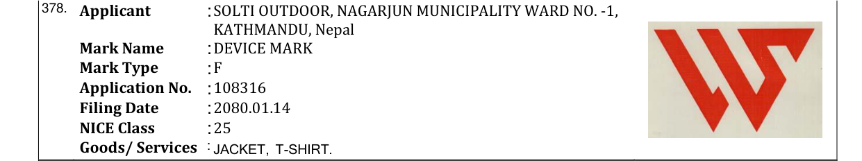 Original bulletin entry for DEVICE MARK