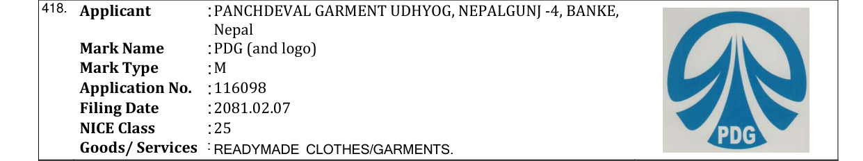Original bulletin entry for PDG (and logo)